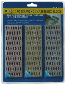 KING 3-Piece 2-Inch X 6-Inch Diamond Sharpening Block Set