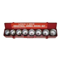 KING 9-Piece Industrial Jumbo Socket Set With Metal Box