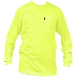 4x-Large High-Visibility Yellow Long-Sleeve Relaxed Fit T-Shirt
