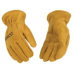 Men's Large Gold Suede Cowhide Leather Driver Glove