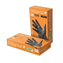 Womens Extra-Large Black Textured Disposable Nitrile Glove 50-Count