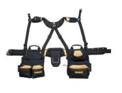 DeWALT 20-Pocket Black Pro Farmers Tool Apron With Suspenders