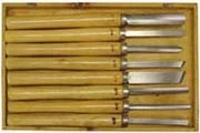 KING 8-Piece 14-Inch Wood Turning Lathe Chisel Set With Case