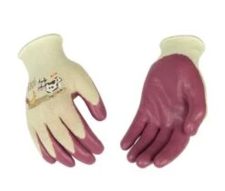 Medium Light Pink And Lime Green Kids' Farm Animals Nylon Knit Shell Gloves