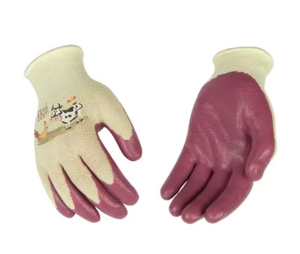 Medium Light Pink And Lime Green Kids' Farm Animals Nylon Knit Shell Gloves 3 Medium Light Pink And Lime Green Kids' Farm Animals Nylon Knit Shell Gloves