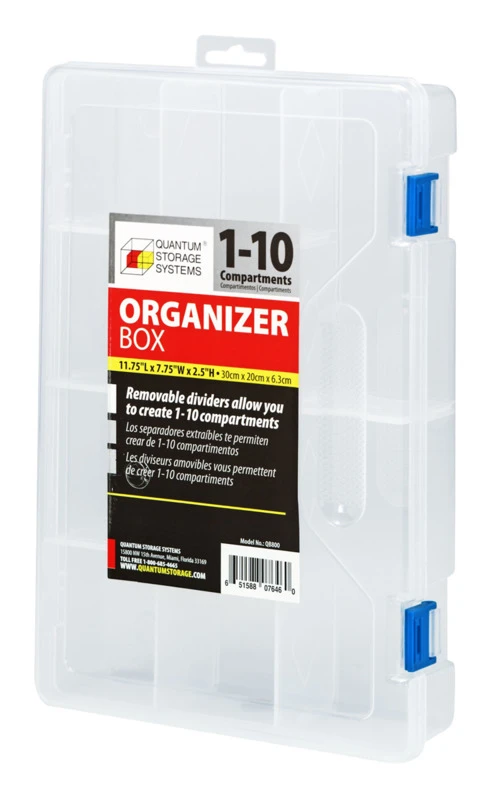 Quantum 1-To-10-Compartment Polypropylene Organizer Box 3 Quantum 1-To-10-Compartment Polypropylene Organizer Box