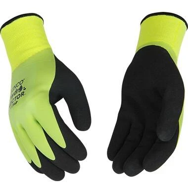 Large Hydroflector Waterproof Hi-Vis Green Lined Thermal Knit Shell And Double-Coated Latex Glove 3 Large Hydroflector Waterproof Hi-Vis Green Lined Thermal Knit Shell And Double-Coated Latex Glove