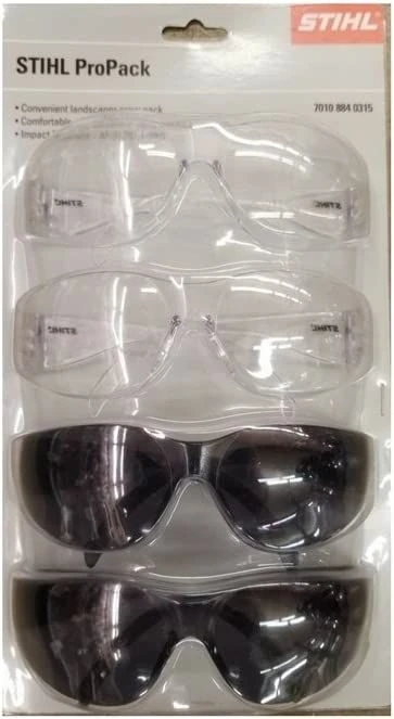 Stihl Pro Pack 2-Pair Clear, 2-Pair Smoke Safety Glasses 3 Stihl Pro Pack 2-Pair Clear, 2-Pair Smoke Safety Glasses