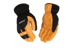 Extra-Large Kincopro Rust/Black Grain Buffalo And Polyester-Spandex Work Gloves