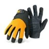 CAT Black And Yellow Padded Palm Utility Gloves With Mesh Back And Adjustable Wrist