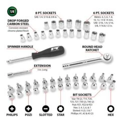 1/4-Inch Drive Socket And Bit Socket Set, 47-Piece -Hand Tools Sale 2671535 ep 1667414249 1