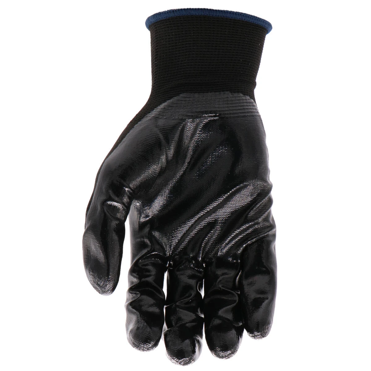 Boss Medium, Black, Nylon/Polyester Shell, Elastic Knit Wrist, Flat Coating, Nitrile Grip Glove 6 Boss Medium, Black, Nylon/Polyester Shell, Elastic Knit Wrist, Flat Coating, Nitrile Grip Glove - Image 4