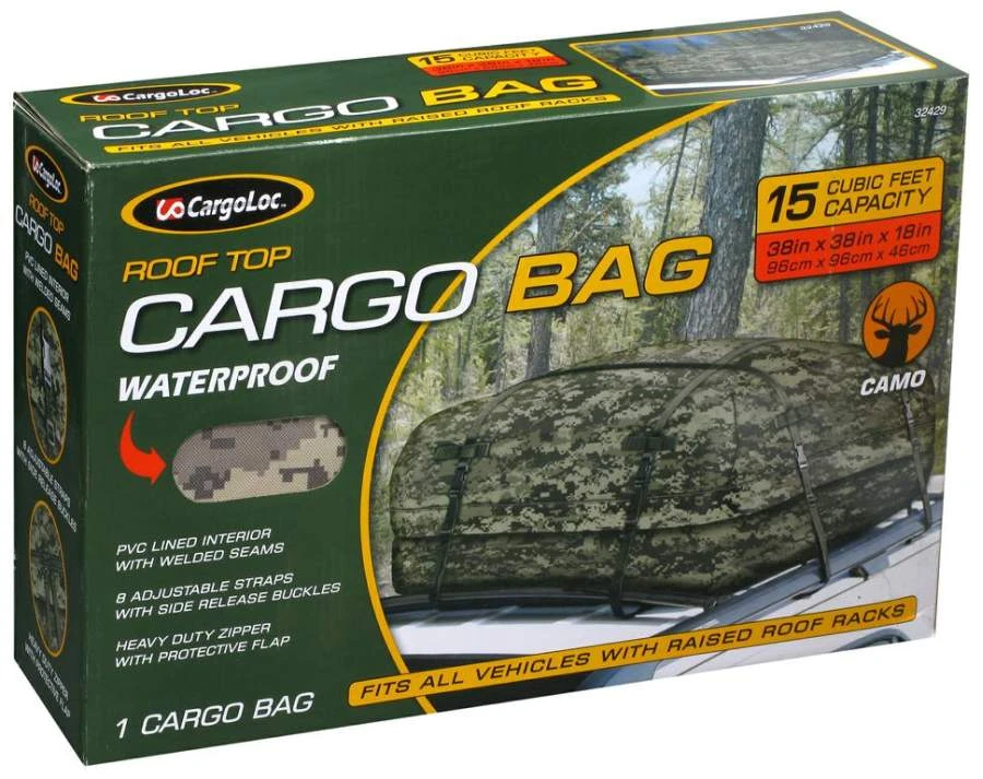 15 Cu. Ft. Camouflage Waterproof Rooftop Cargo Bag 3 15 Cu. Ft. Camouflage Waterproof Rooftop Cargo Bag