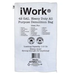 42-Gallon White Plastic Heavy Duty Trash Bag