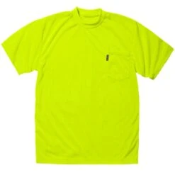 2x-Large High-Visibility Yellow Waffle Knit Short-Sleeve T-Shirt