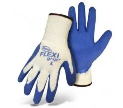 Boss Medium White/Blue Flexi Grip Glove With Latex Palm
