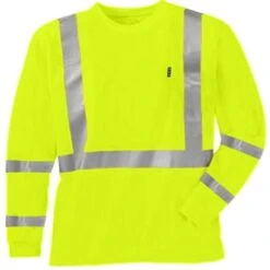 3x-Large High-Visibility Yellow Waffle Long-Sleeve T-Shirt