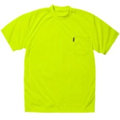 Large High-Visibility Yellow Waffle Knit Short-Sleeve T-Shirt