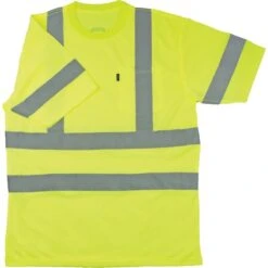 2x-Large High-Visibility Yellow Waffle Short-Sleeve T-Shirt