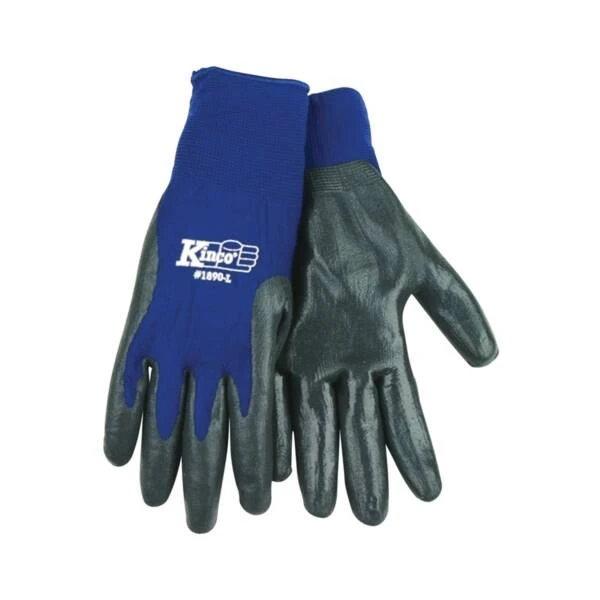 Kinco 1890-M High-Dexterity Work Gloves, Men's, M, Knit Wrist Cuff, Nitrile Coating, Nylon Glove, Gray/Navy Blue 3 Kinco 1890-M High-Dexterity Work Gloves, Men's, M, Knit Wrist Cuff, Nitrile Coating, Nylon Glove, Gray/Navy Blue