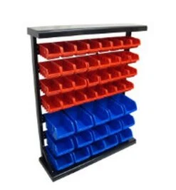 47-Piece Storage Bin Set With One Sided Rack
