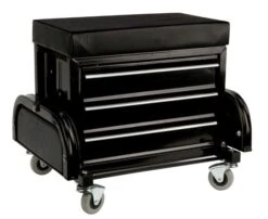 Black 3 Drawer Creeper Seat Tool Box