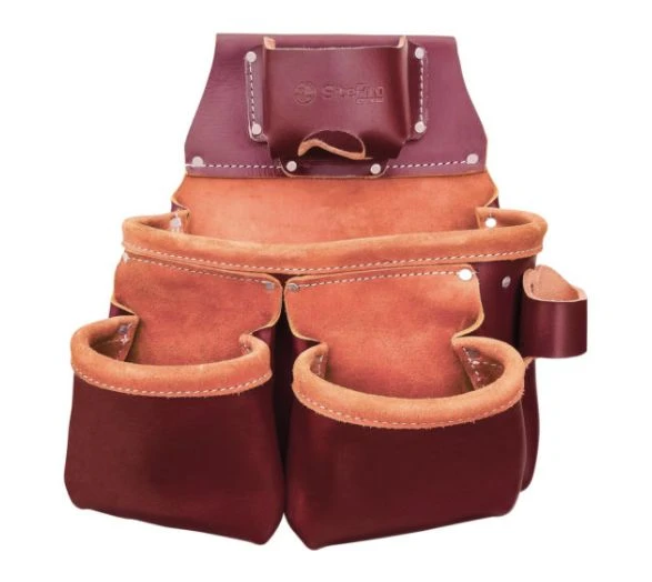 11-Pocket 3-Pouch Leather Tool Bag With Tape Holder 4 11-Pocket 3-Pouch Leather Tool Bag With Tape Holder - Image 2