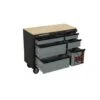41-Inch 6-Drawer Mobile Workstation With Solid Wood Top