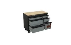 41-Inch 6-Drawer Mobile Workstation With Solid Wood Top