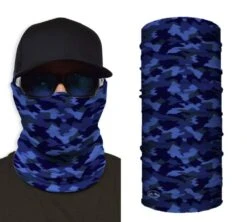 Blue Camo Face Guard