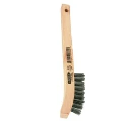 Wood Handle Wire Brush 2x9 Stainless Steel