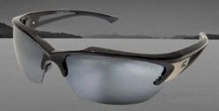 Khor Gloss Black Nylon Frame Safety Glasses With Non-Polarized Silver Mirror Lens