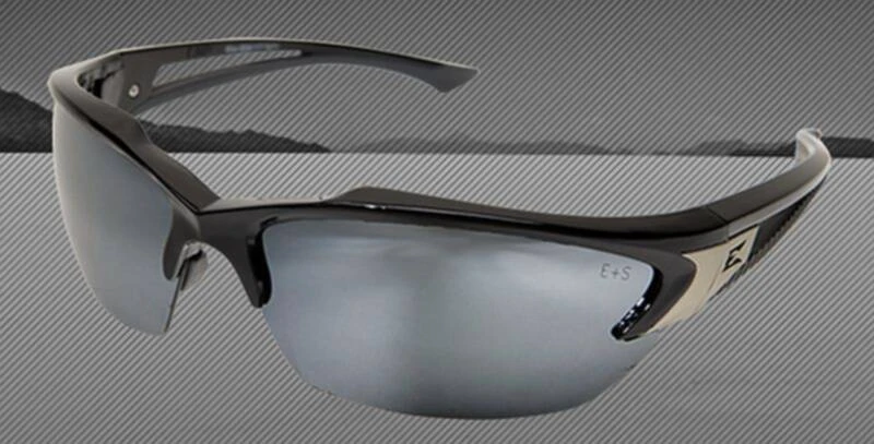 Khor Gloss Black Nylon Frame Safety Glasses With Non-Polarized Silver Mirror Lens 3 Khor Gloss Black Nylon Frame Safety Glasses With Non-Polarized Silver Mirror Lens
