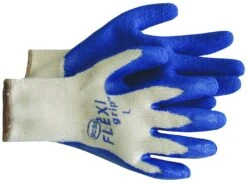 Boss Large White/Blue Flexi Grip String Knit Glove With Latex Palm